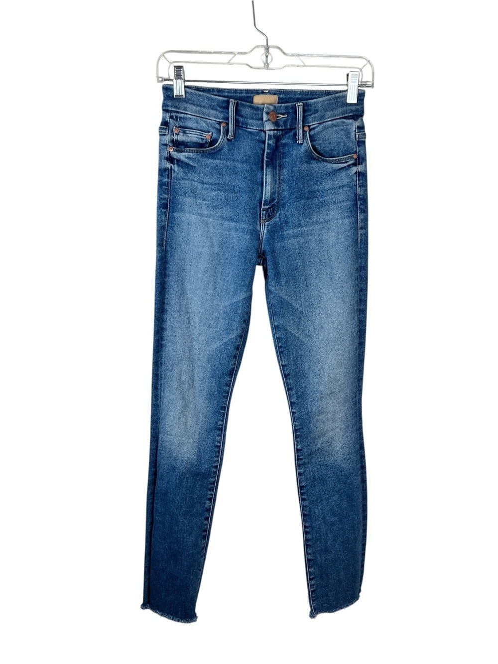 Mother High Waisted Looker Ankle Fray Jeans in Hey Sun
